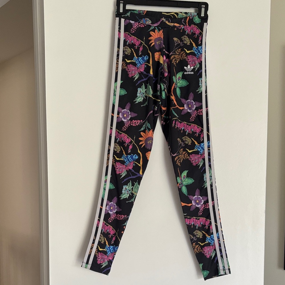 Adidas Colorful Floral Leggings - Black